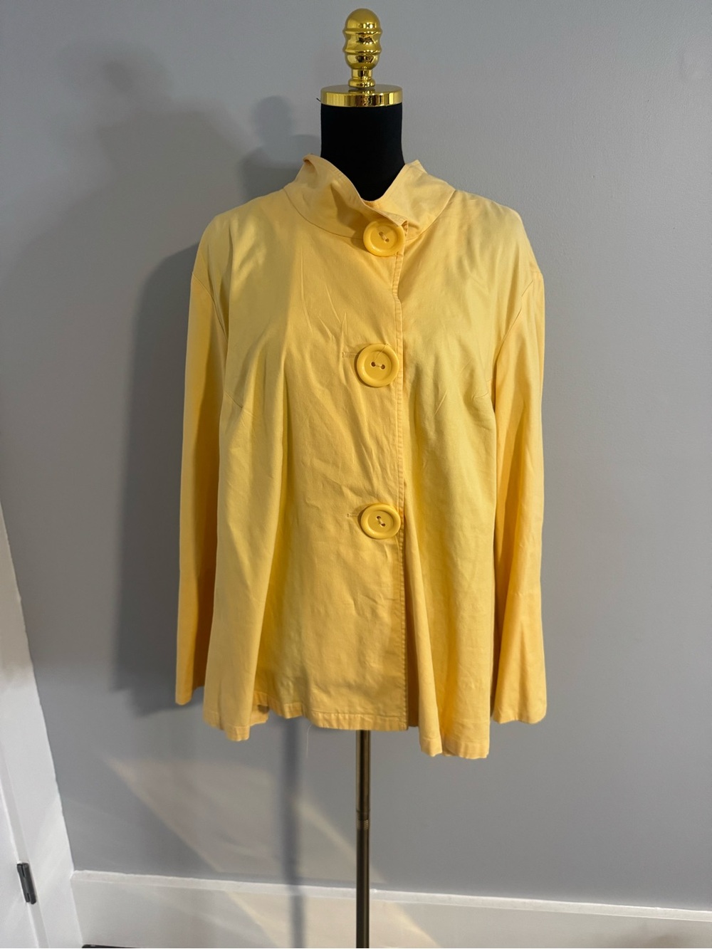 Cold water Creek Women’s Yellow Button Jacket Size 2X